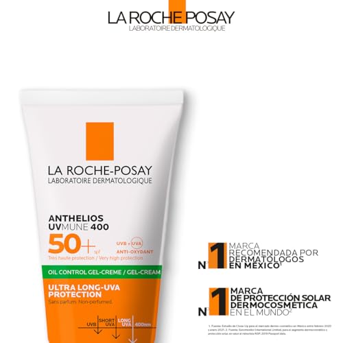 La Roche Posay Anthelios Toque Seco FPS 50+ Protector Solar Facial para Piel Grasa, 50 ml (el empaque puede variar)