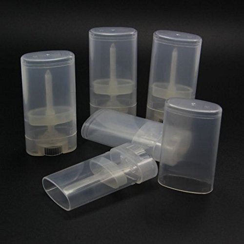 Goege 15 ML Clear Empty Plastic Oval Deodorant Containers Lip Balm Tubes for Lipstick, Crayon,chapstick,homemade Lip Balm,BPA Free (10 Pcs)