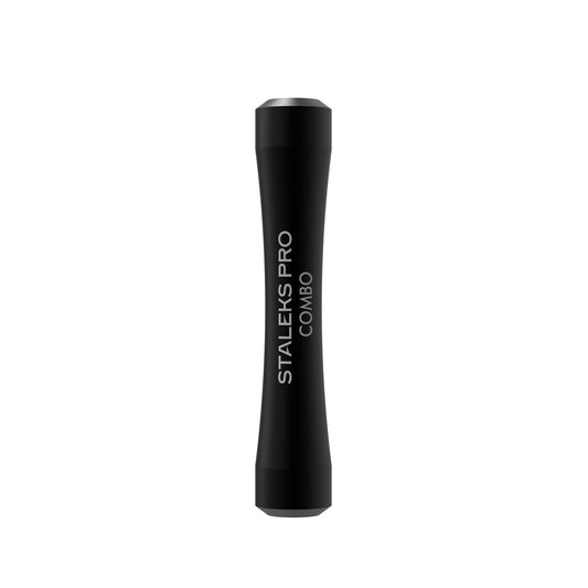 Staleks Combo Uniq 10B Mango Negro – Base Empujadora Modular Para Piezas De Trabajo Reemplazables – Diseño Ergonómico Y Ligero De Aluminio Para Profesionales De Uñas