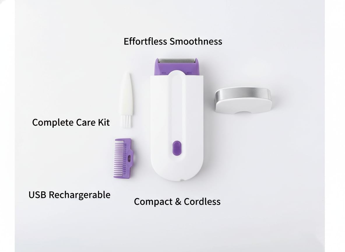 Removedor de depilación recargable con láser para mujer, eliminación de vello suave al tacto, sensor de afeitar, tecnología ligera para quitar el cabello (color: caja de embalaje mediana blanca)