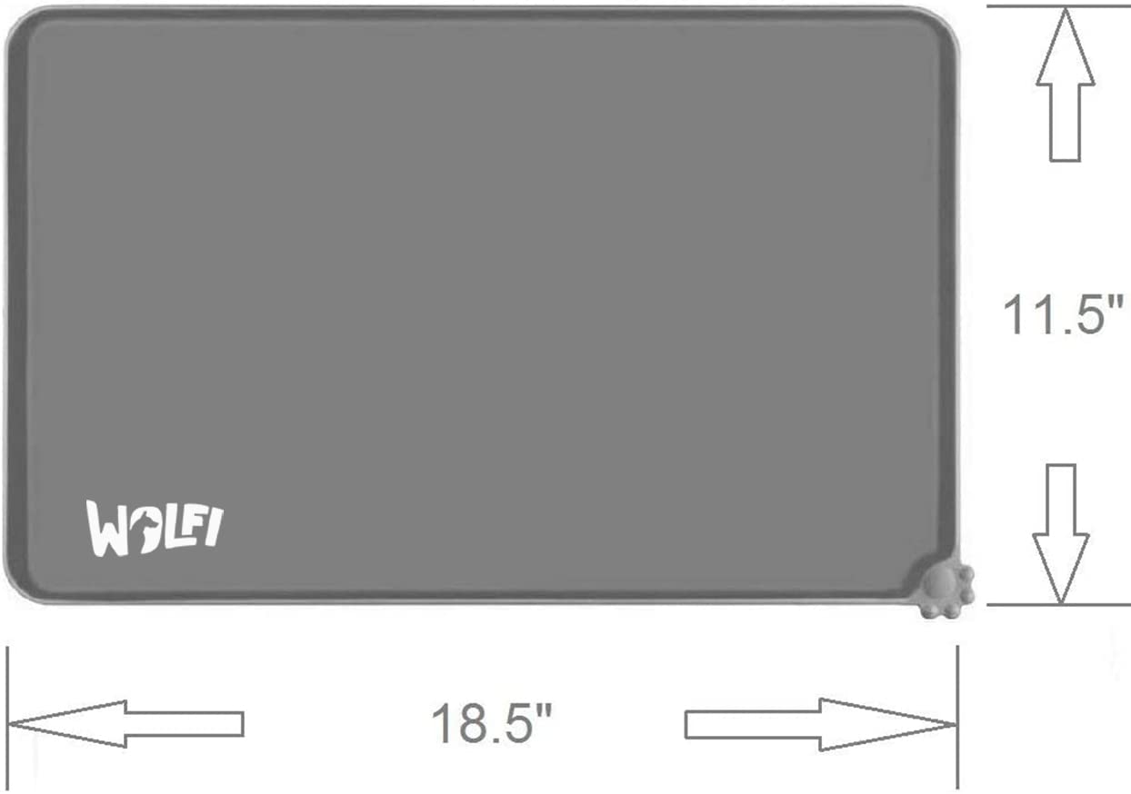 Tapete de Mascota Wolfi Gris Antiadherente de Silicona para Comer para Perro o Gato