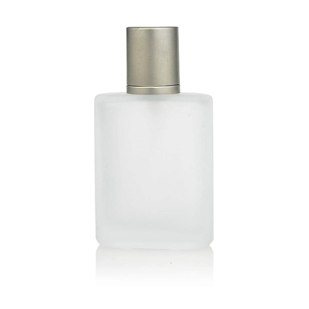 Enslz Botella de vidrio esmerilado, atomizador de perfume rellenable, botella de perfume vacía para hombres y mujeres, Transparente, 100 ml