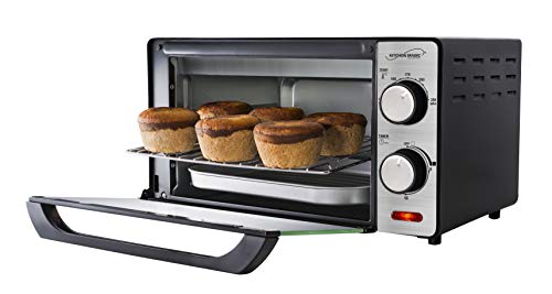Koblenz Horno Tostador Eléctrico Koblenz de 4 Rebanadas, 10 Litros, Timer de 15 Minutos, Asa, Gratina, Dora, Tuesta y Calienta, 1000 W, 2 Accesorios, Acero Inoxidable (HKM-1000)