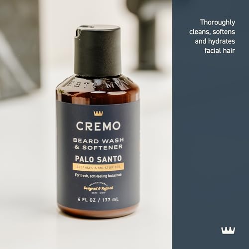 Cremo Palo Santo (Reserve Collection) Beard Wash & Softener, Moisturizes, Styles and Reduces Beard Itch for All Lengths of Facial Hair, 6 Fluid Oz