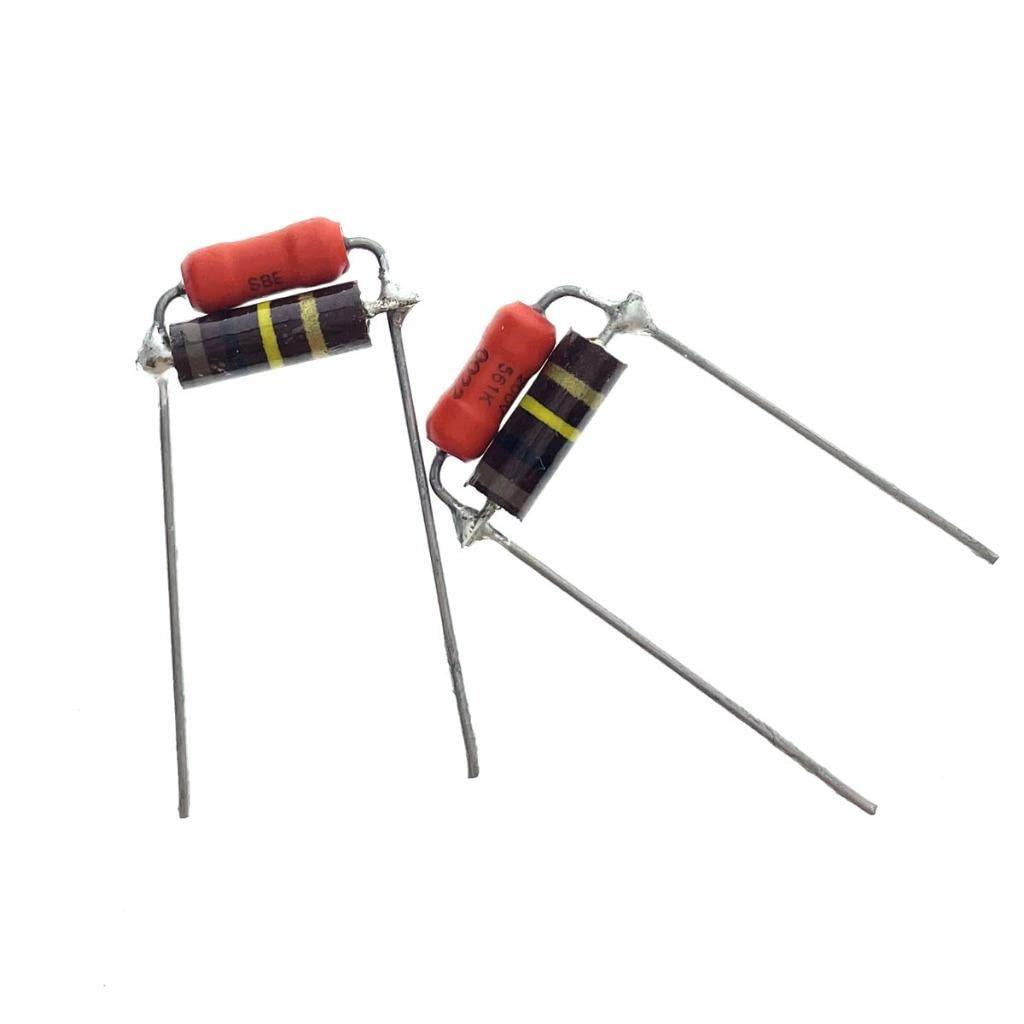 Kit de circuito de purga agudos de volumen para guitarra eléctrica, 2 unidades, condensador de tapa de guitarra SBE con resistencia Allen Bradley