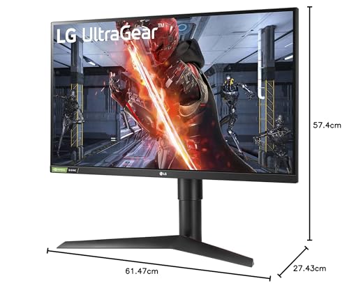 LG Ultragear - Monitor para Videojuegos, 27 Pulgadas, QHD Nano IPS 1ms, Compatible con NVIDIA G-Sync, 27 Pulgadas IPS – 1 ms Tiempo de Respuesta, Negro