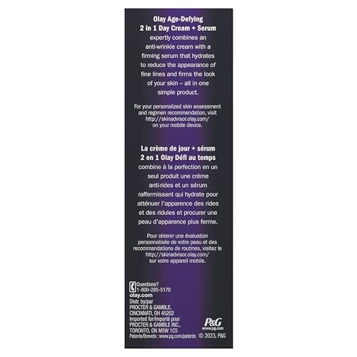 Olay Age Defying 2-In-1 Anti-Wrinkle Day Cream + Serum 1.7 Fl Oz