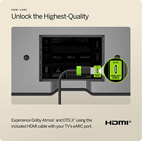 Barra de Sonido VIZIO Serie M Envolvente 2.1 con 6 Altavoces de Alto Rendimiento y Compatibilidad con Alexa