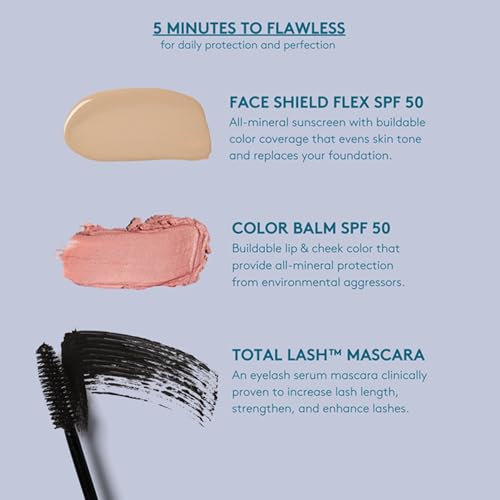 Colorescience. Sunforgettable Total Protection Face Shield Flex SPF 50 /PA++++, UVA /UVB, Protector solar mineral facial con color y cobertura - tono Fair, antioxidantes, resistente al agua, sin quimicos ni aceites, textura media, 55ml.