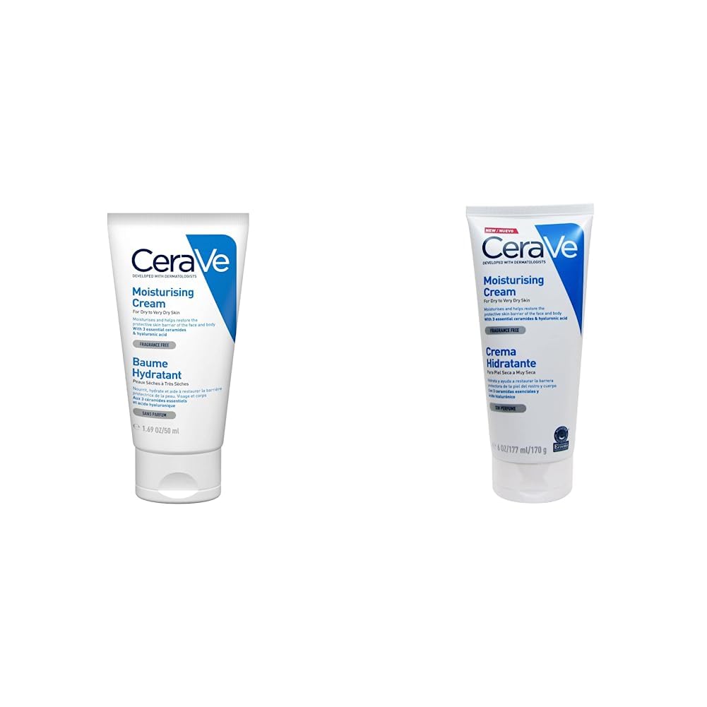 CeraVe Cerave crema hidratante |50ml| hidrante diario para rostro y cuerpo para piel seca + Crema Hidratante |170gr| Hidrante diario para rostro y cuerpo para piel seca