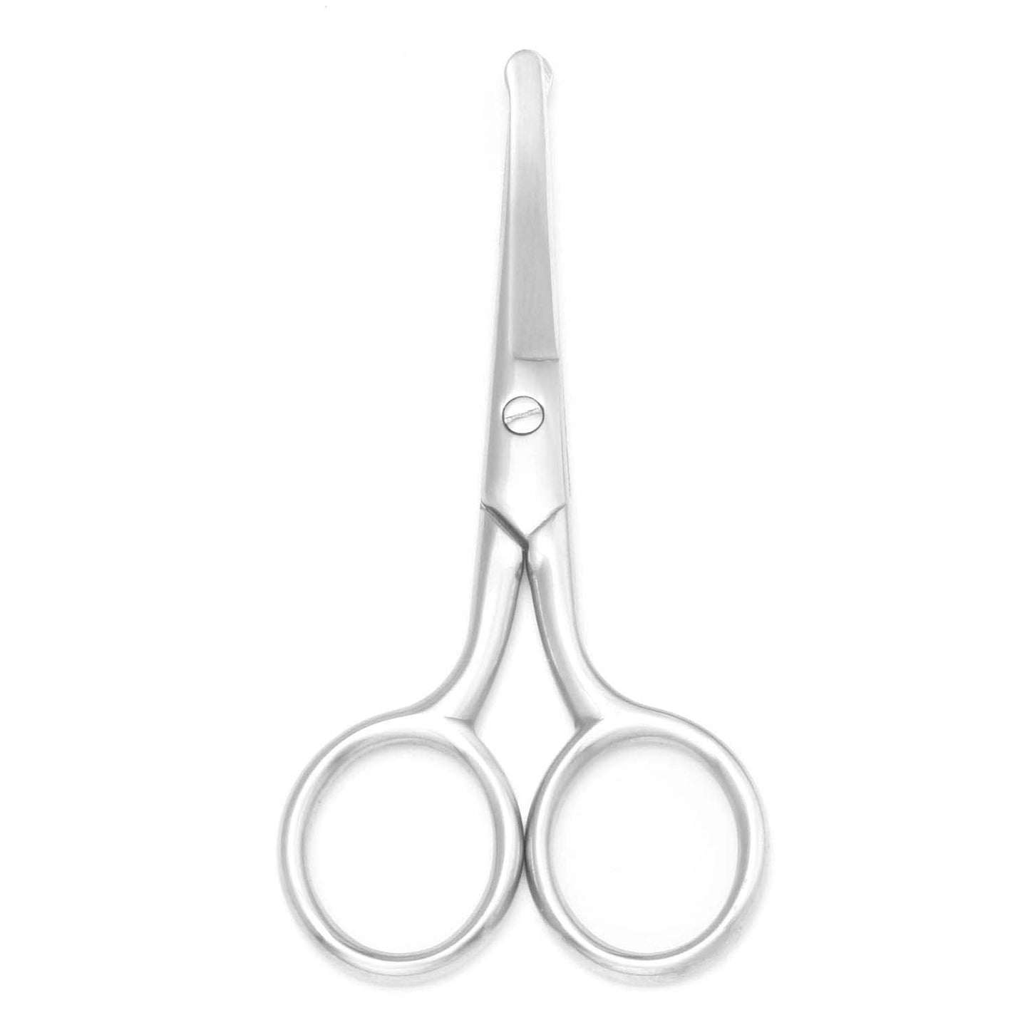 Motanar Tijeras recortadoras de pelo de nariz, tijeras de punta redonda de 3.4 pies para recortar orejas, cejas, barba, bigote, herramienta multiusos para el cuidado del cabello de belleza personal para hombres, mujeres y bebés (punta de cúbico plateada)