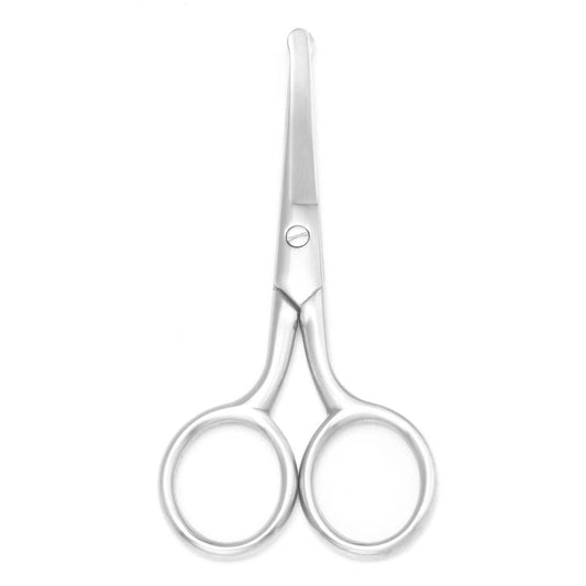 Tijeras Recortadoras Motanar Plateadas de Punta Redonda para Nariz, Orejas y Cejas para Hombre, Mujer y Bebé