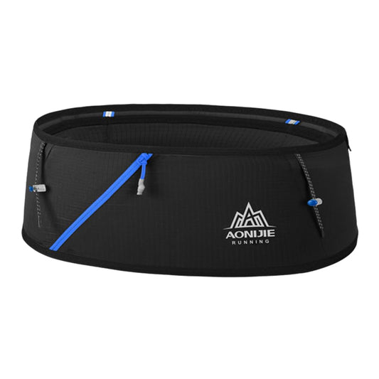 AONIJIE - Riñonera para correr, riñoneras con gran capacidad de almacenamiento para correr, maratón de campo y entrenamiento de fitness, transpirable y estable cinturón ultraligero, Negro -, Large,