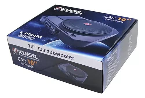 FINYQBET Subwoofer Amplificado de 10 Pulgadas, 800W con Amplificador Integrado, Diseño Delgado para Instalación Bajo el Asiento, Filtro de Paso Bajo y Refuerzo de Graves, Ideal para Autos y Camionetas