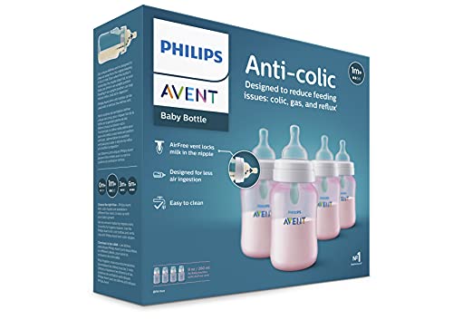 Biberones Anticólicos Philips AVENT Rosa Paquete de 4