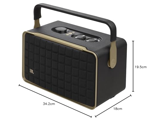 JBL Authentics 300 Bocina Portátil Wi-Fi/Bluetooth, 100W de Potencia, Reproducción 8 Horas, Asistentes de Voz - Negro