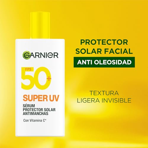 Garnier Super UV Protector Solar Facial Fluido Anti Oleosidad 40ml | Vitamina C, Textura Invisible