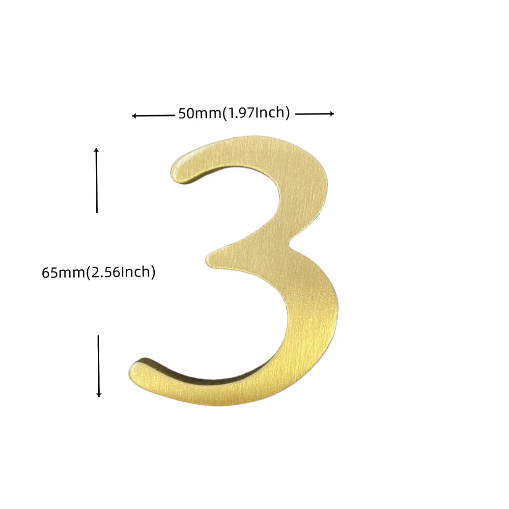 Pegatina de Latón Soild 2.6 Pulgadas Letras Inglesas Metal Autoadhesivas Decoración y Señalización de Casa