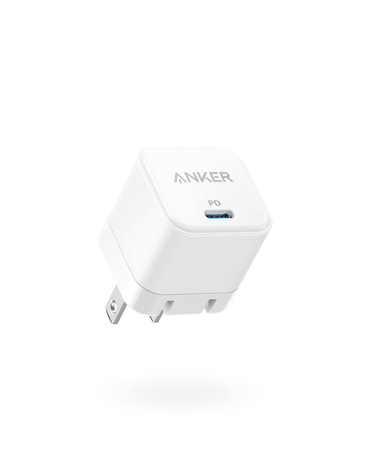 Anker Cargador USB C, Cargador rápido de 20 W con Enchufe Plegable, PowerPort III de 20 W para iPhone 14/14 Plus/14 Pro/14 Pro Max/13, Galaxy, Pixel 4/3, iPad/iPad Mini y más (Cable no Incluido)