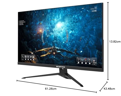 Monitor LED Gaming Sceptre 27 Pulgadas FHD 1080p IPS Gunmetal Negro Frecuencia 165Hz 144Hz 1ms DisplayPort HDMI con FreeSync y Altavoces Integrados