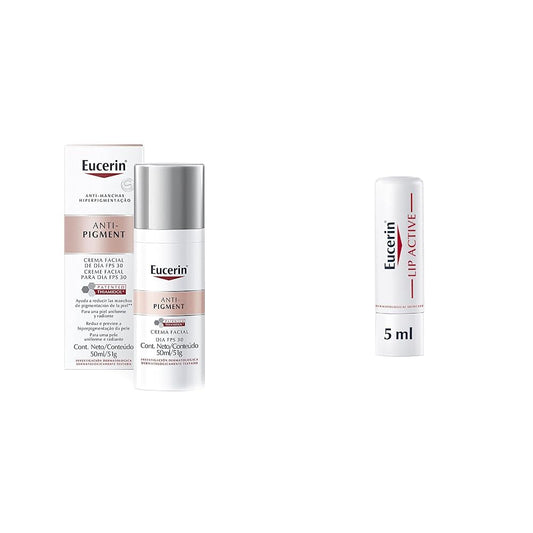 Eucerin Antipigment Crema Día Fps 30+ 50ml + Ph5 Bálsamo labial Protector de Labios FPS 20, 4.8 gramos