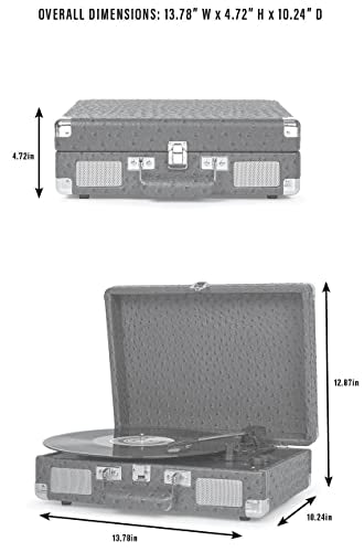 Crosley CR8005F-TN Cruiser Plus - Tocadiscos de Vinilo con Bluetooth de 3 velocidades, turmalina