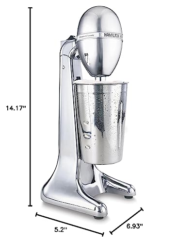 Hamilton Beach 730C DrinkMaster Classic - Mezclador de bebidas de 28 onzas, vaso mezclador, cromado