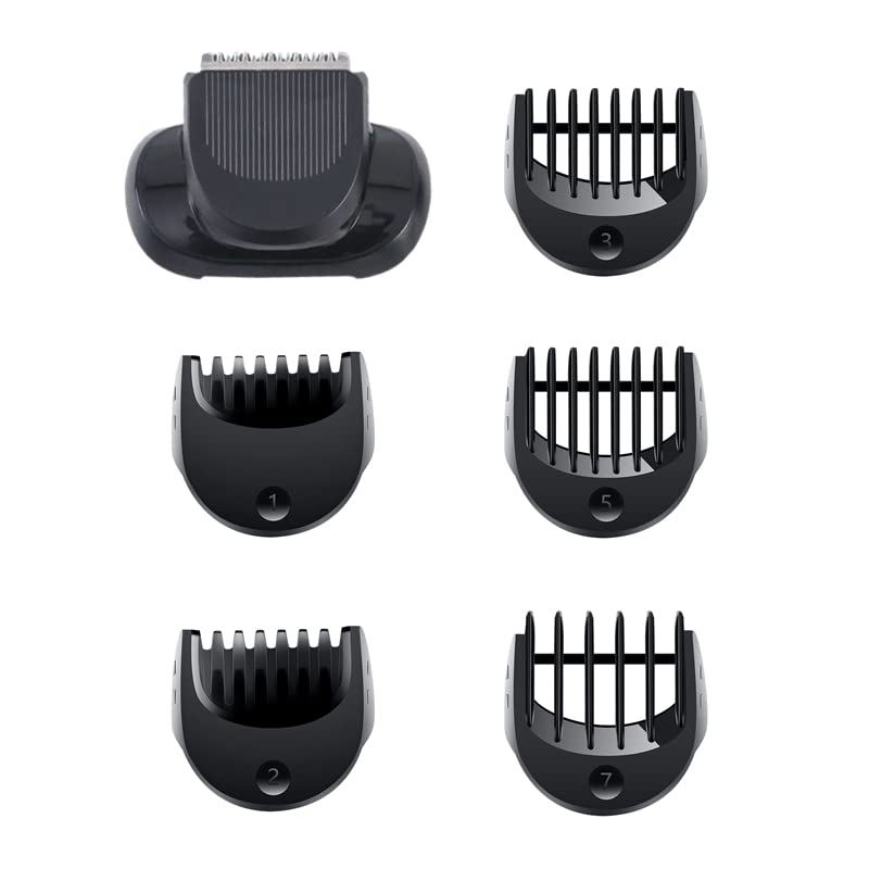 Cabezal de cortadora de barba compatible con 5 piezas de accesorios de corte de peine para Braun Series 5, 6 y 7, 5018s, 5020s, 6075cc, 7071cc, 7075cc, 7085cc, 7020s, 5050cs, 6020s, 6072cc, 7027cs