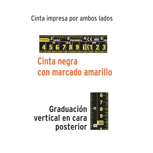 Flexómetro Truper Negro contra Impactos 8 m 25 mm