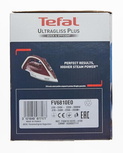 Plancha de Vapor Tefal Ultragliss Plus rojo blanco con Suela Resistente a Arañazos