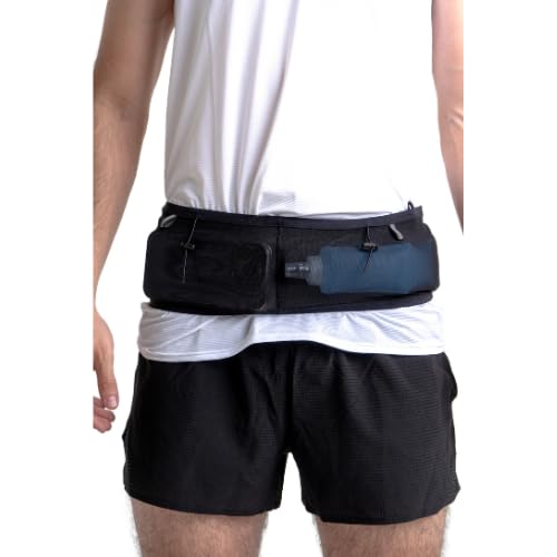 Cangurera Deportiva, Bolsa Deportiva con Cinturón Elástico y Bolsillos de Auricular y Llaves, Riñoneras Deportivas de Hombres y Mujeres para Correr (Medium)