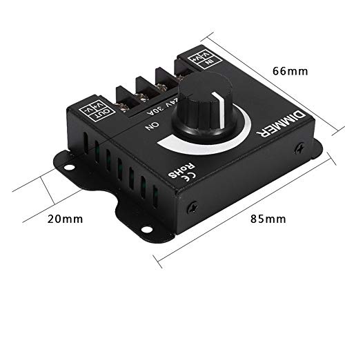 Controlador de Atenuación Yosoo LED Negro Control de Botón para Tira de LED de un Solo Color