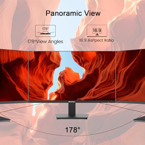 Monitor PC SANSUI 24 Pulgadas Ultra-Delgado FHD HDMI Ergonomía para Oficina en Casa
