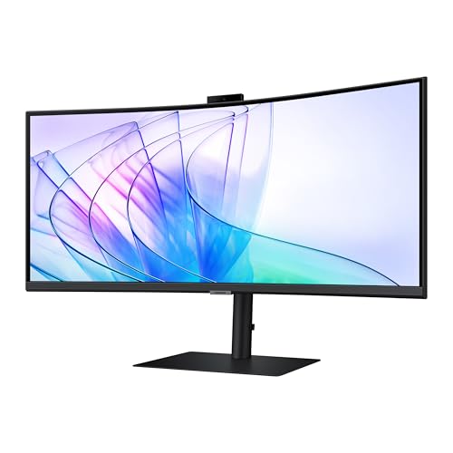SAMSUNG Monitor de computadora curvado ViewFinity S65VC Series Ultra-WQHD de 34 pulgadas, 100Hz, AMD FreeSync, HDR10, USB-C, altavoz incorporado, cámara, interruptor KVM, cuidado de los ojos, embalaje