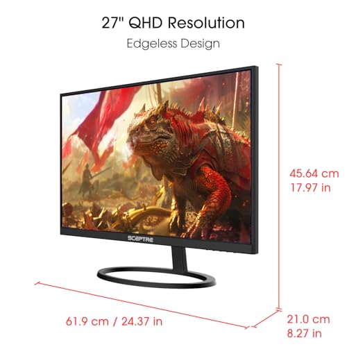 Monitor IPS Sceptre 27 Pulgadas 2K QHD 75Hz Negro con Altavoces Integrados