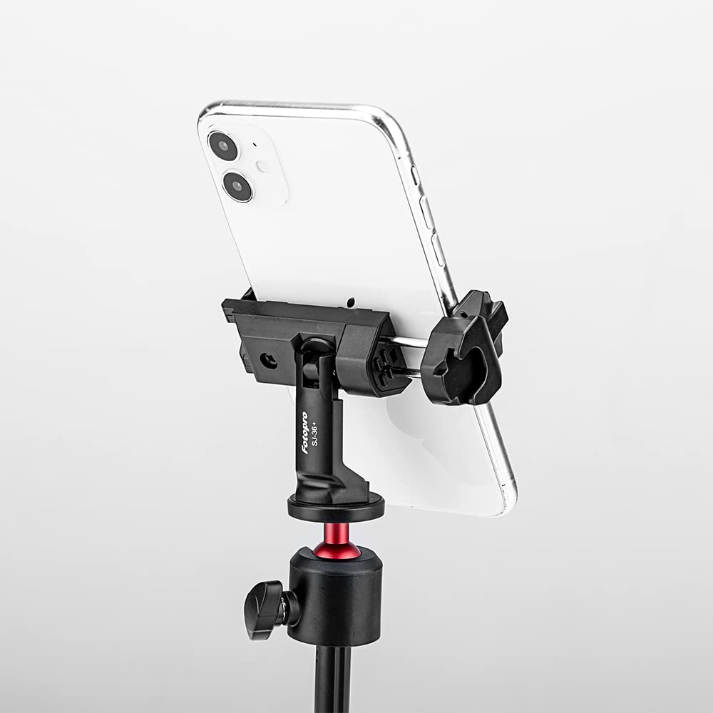 Trípode Fotopro Giratorio con Adaptador Universal para Teléfono Celular