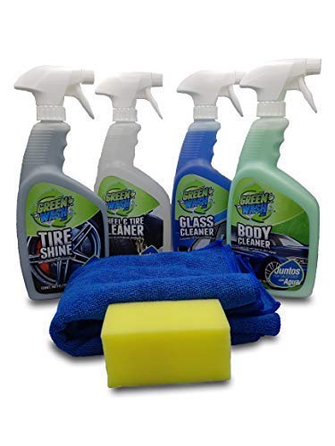 Green Wash 3 Kit Lavado Ecológico Exterior Lava Y Encera Tu Auto Sin Agua En Seco