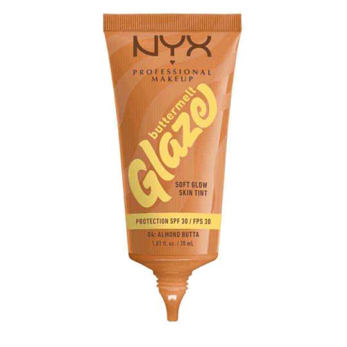 Tinta de Maquillaje Glaze Tint con SPF 30 de Nyx Professional Makeup, Tono Almond Butta (Beige Obscuro)