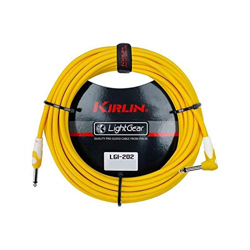 Cable para instrumento Kirlin profesional, 3 metros plug 1/4 escuadra, LGI202 colores (Amarillo)