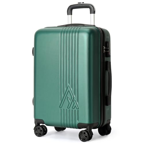 Maleta De Viaje Carry On 20" de Mano Cabina 10kg Rígida Doble Refuerzo Con * TSA Lock * Luggage suitcase Armored Travel (CarryOn - Verde)