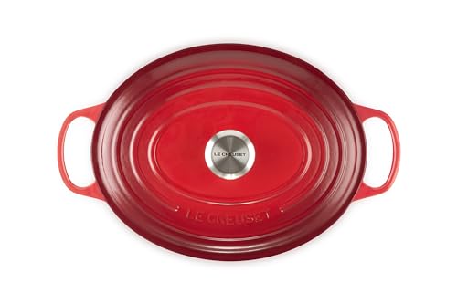 Le Creuset - Cacerola ovalada de hierro fundido esmaltado, 31 cm, 6,75 qt, color cereza