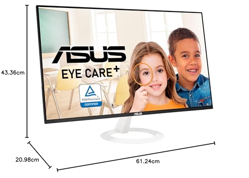 ASUS VZ27EHF-W Eye Care Monitor Gaming 27" (IPS, Full HD, sin Marcos, 100Hz, sincronización adaptativa, 1 ms MPRT, HDMI, luz Azul Baja, sin Parpadeo, Montaje en Pared)