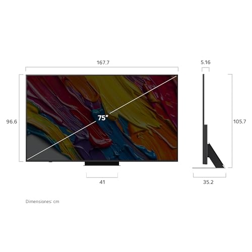 LG Pantalla 75pulgadas QNED AI QNED83 4K Smart TV webOS 2025 75QNED83ASG |Sistema Operativo webOS | Identificación de Voz AI | Dynamic QNED Color | Dolby Atmos Channels | Filmmaker Mode