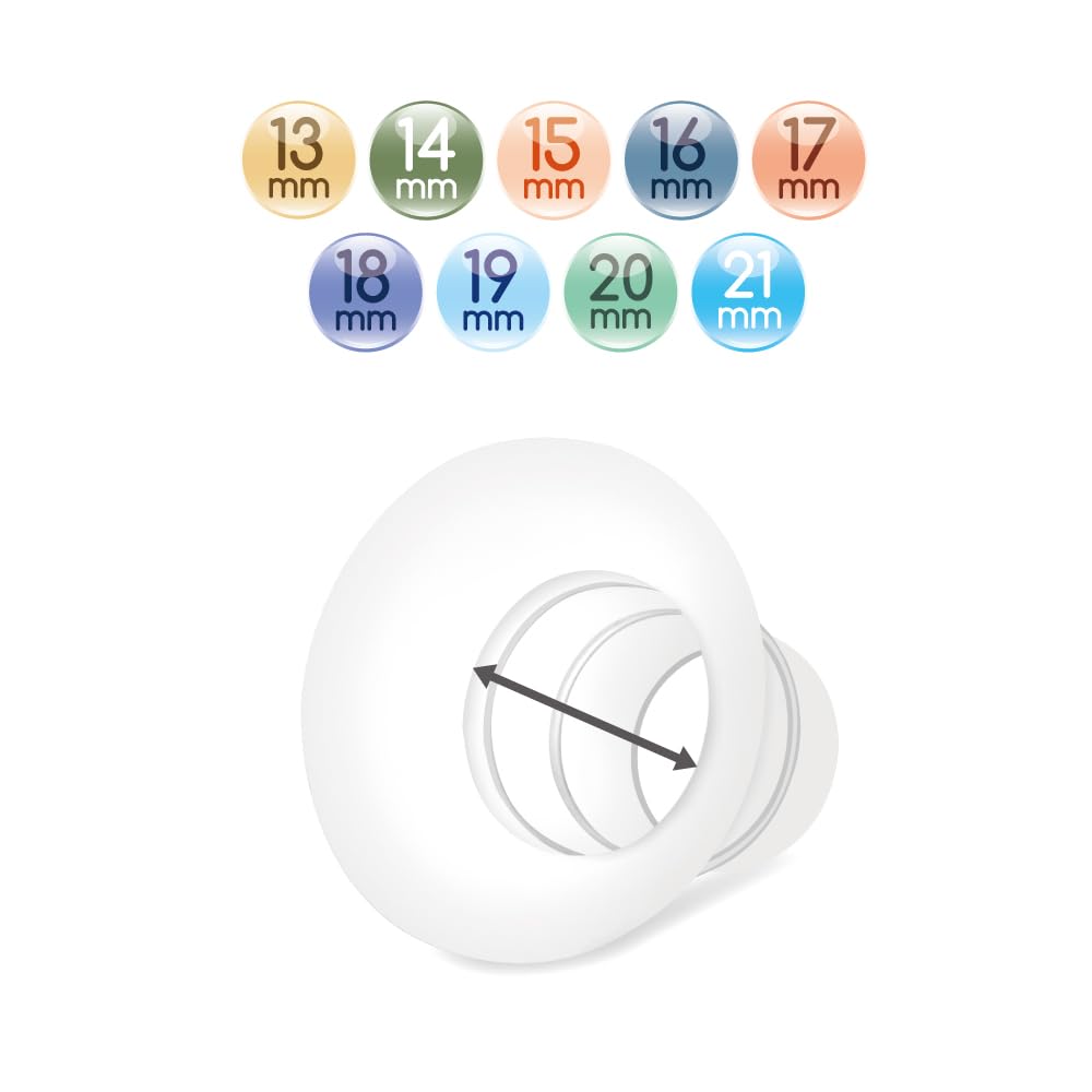 Inserto de embudo Maymom (13 y 15 mm) compatible con Elvie Single/Double Electric y copa portátil Stride de 24 mm. No es una pieza de repuesto original.
