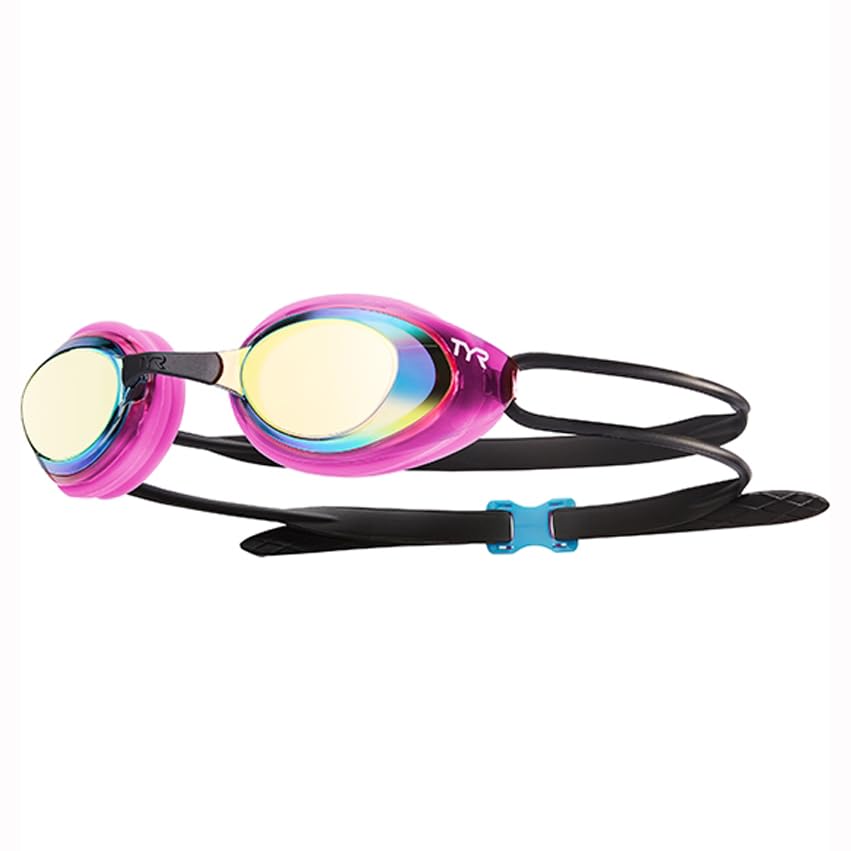 Gafas de Natación TYR Blackhawk Racing Espejadas Negro Rosado Dorado para Mujer