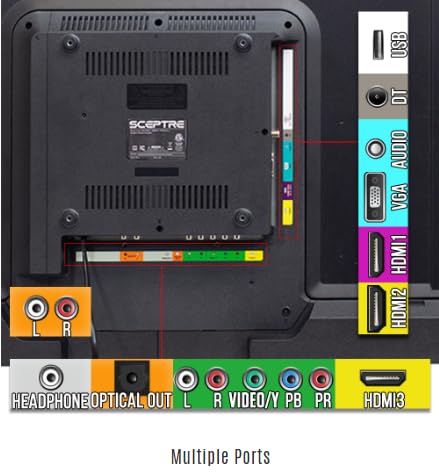 Televisión LED 43 Pulgadas Sceptre Full HD 1080P con 3 Puertos HDMI y Soporte de Pared (Reacondicionado)