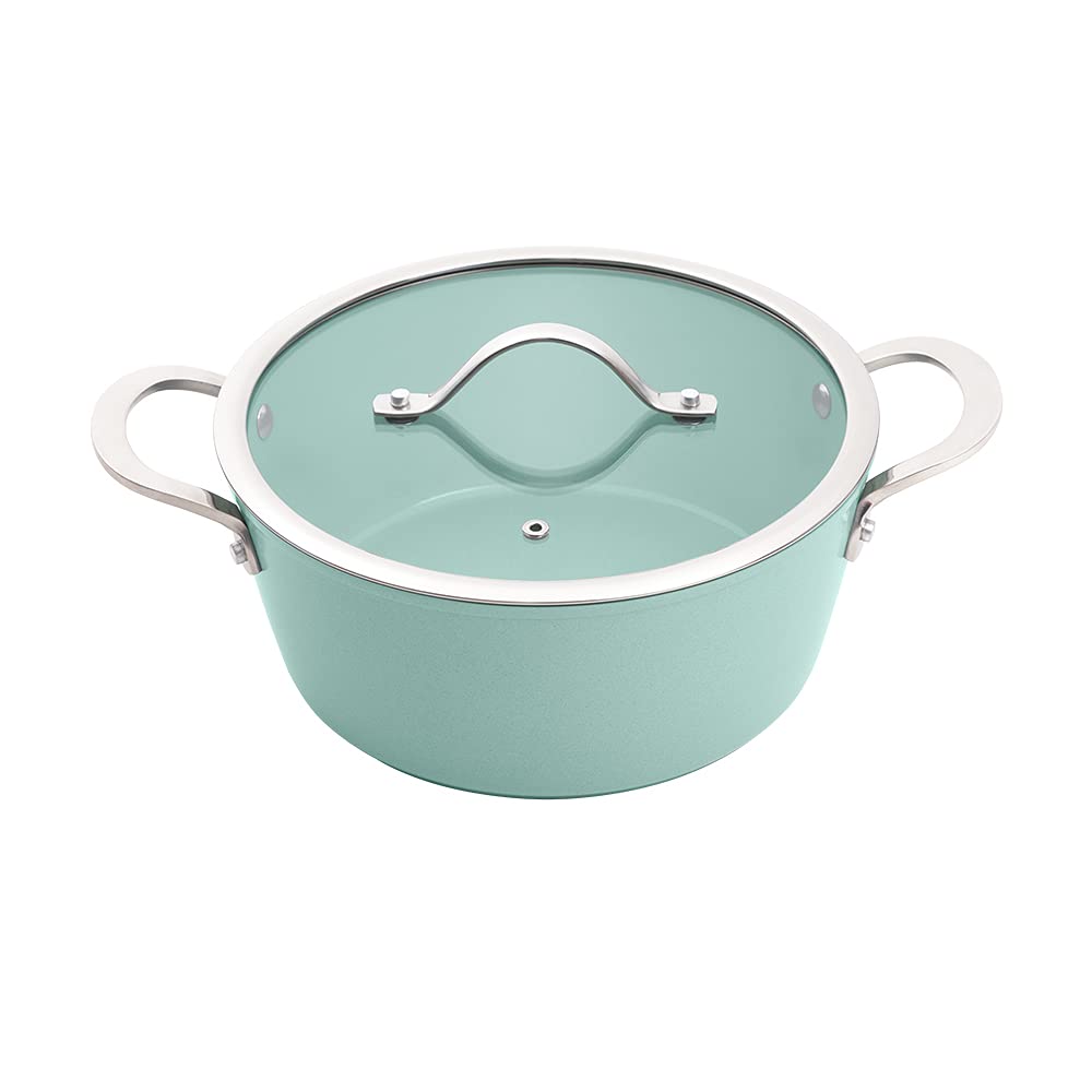 JADECOOK Bateria de Cocina Jade Cook Nueva Generación CV Directo Baterias de Cocina Premium Incluye 4 Piezas 2 Sartenes Antiadherentes 1 olla con Tapa Libre de Toxicos Set de Ollas