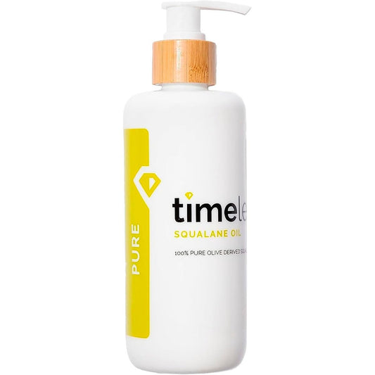 TIMELESS Aceite de Escualano 100% Puro 240 ml - aceite facial y corporal hidratante ligero derivado del aceite de oliva - skincare body oil para rostro, cuerpo y cabello