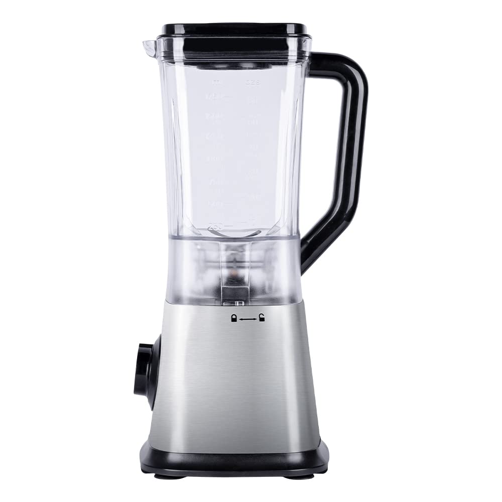 DAEWOO DBL-849, Licuadora de 4 velocidades Daewoo, 1.75 L, con orificio de goteo y vaso medidor, base de acero inoxidable, tritura hielos, motor 650W y base antideslizante, Negro