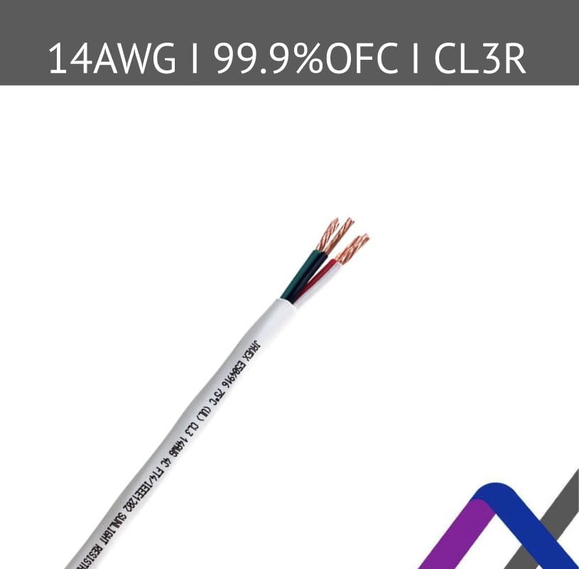 Cable de Altavoz JAVEX 14/4 Cobre Riser 100 Pies para Seguridad y Control